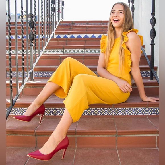 JENN ARDOR Women Pointed Toe Stiletto Heel Pumps Size 8 in Red - Picture 4 of 11